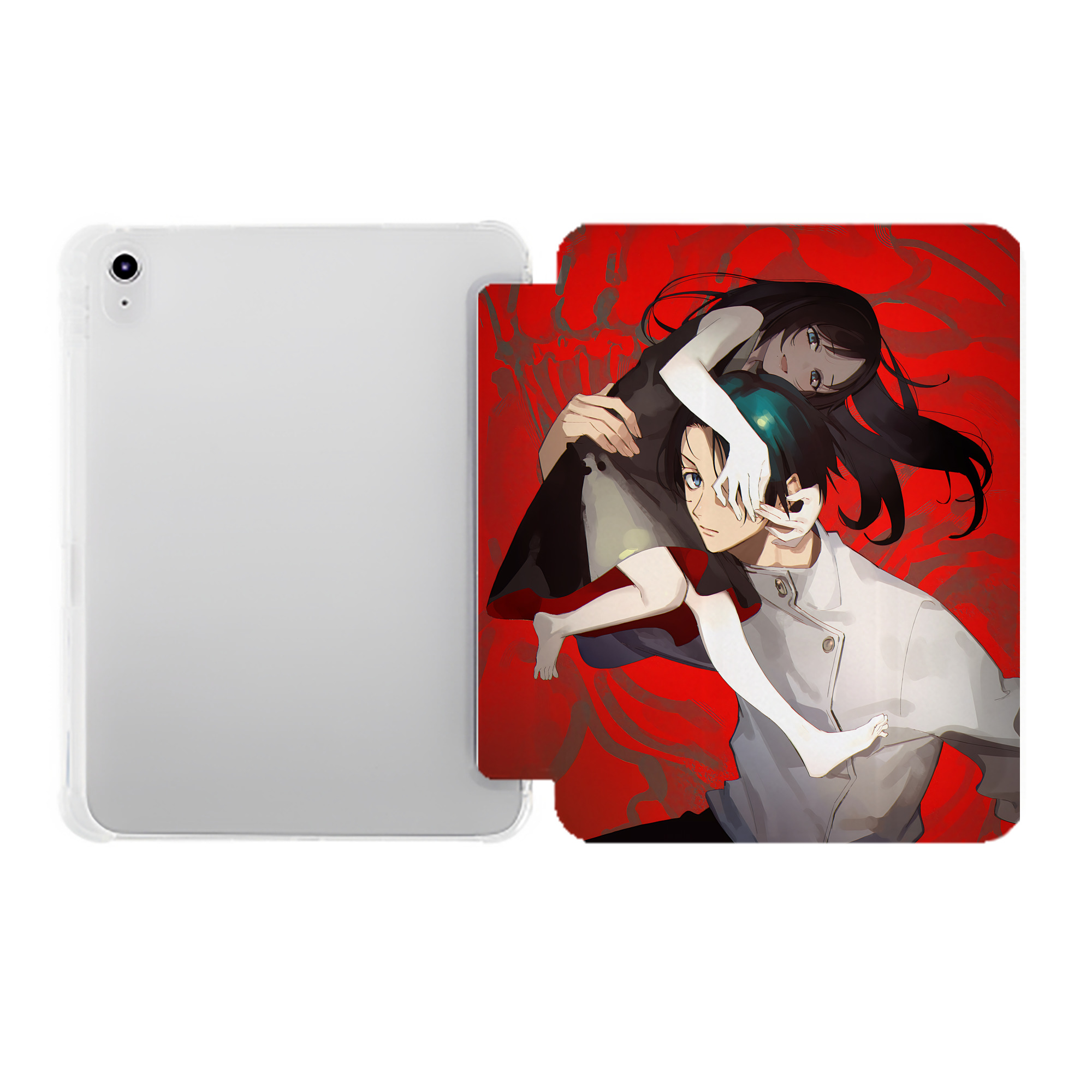 （画像用） 呪術廻戦 Jujutsu Kaisen IPad ケース ペン収納付き 三つ折りスタンド PUレザー×シリコン 対応機種9.5/10.5/10.9インチ